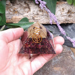 #GAR-65 Garnet Orgone Pyramid 2 inch