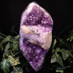 AM-19301 Amethyst with Calcite on stand