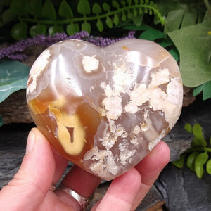 BB-51 Flower Agate Heart