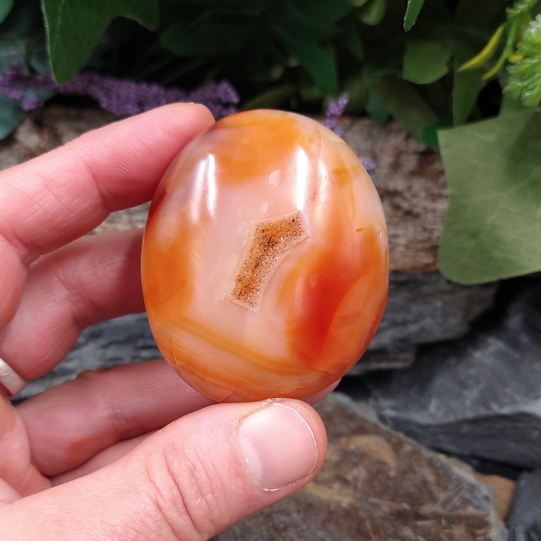 CAR-54 Carnelian palm stone