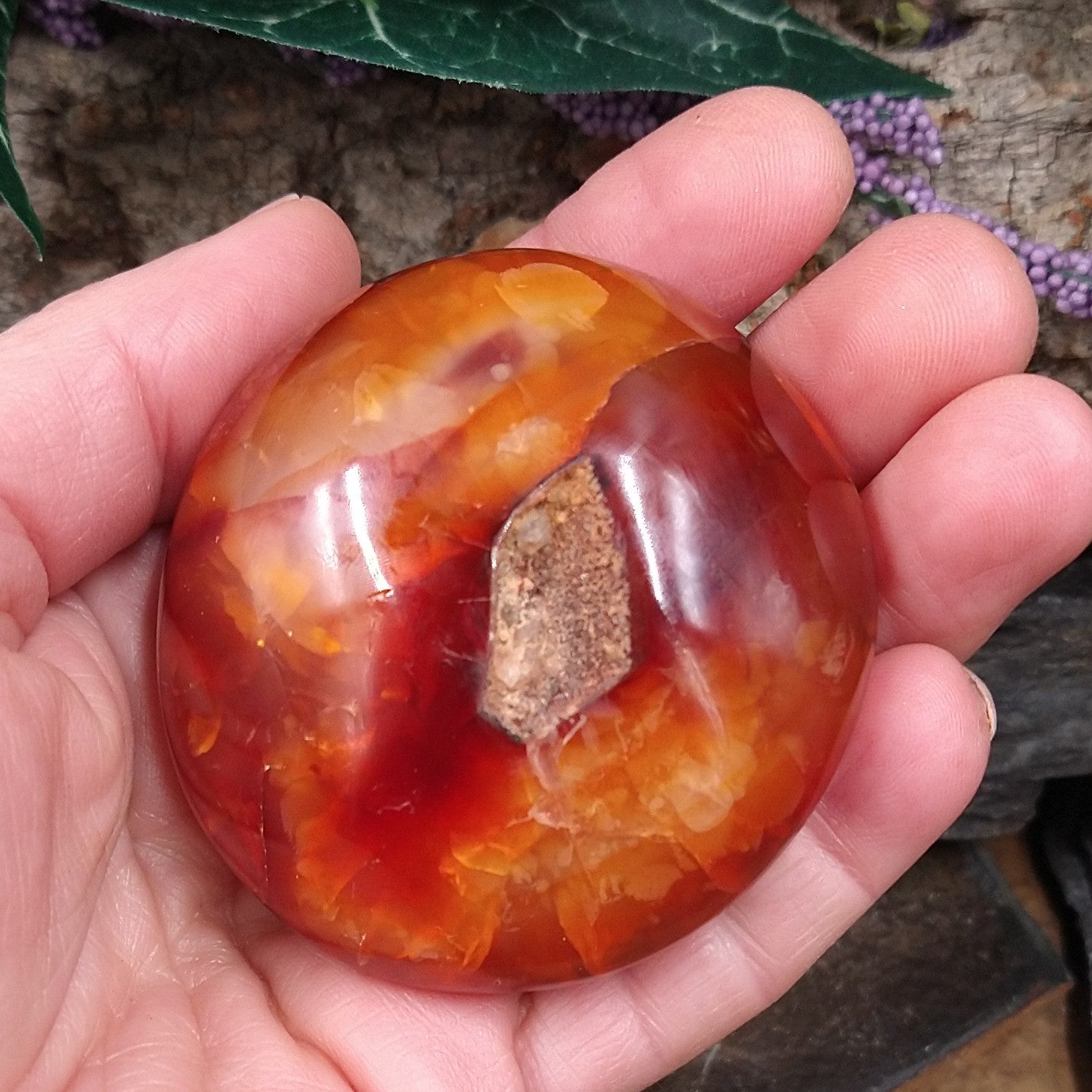 CAR-75 Carnelian Palm Stone