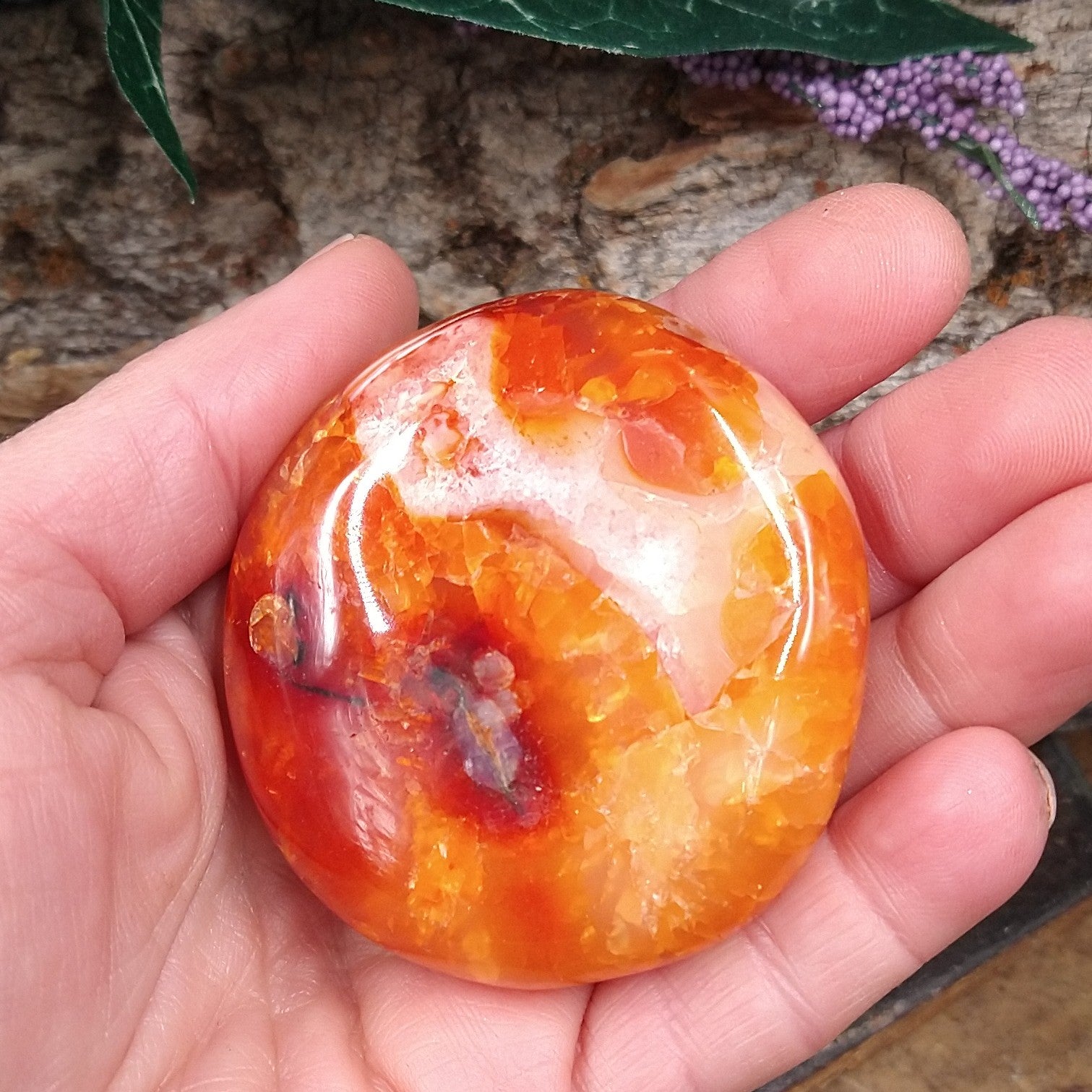 CAR-79 Carnelian Palm Stone