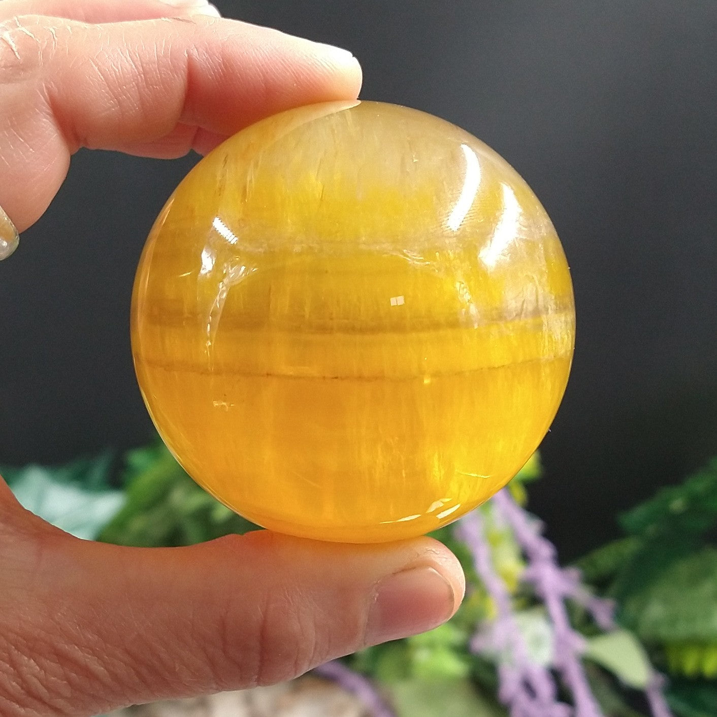 FL-313 Yellow Fluorite Sphere
