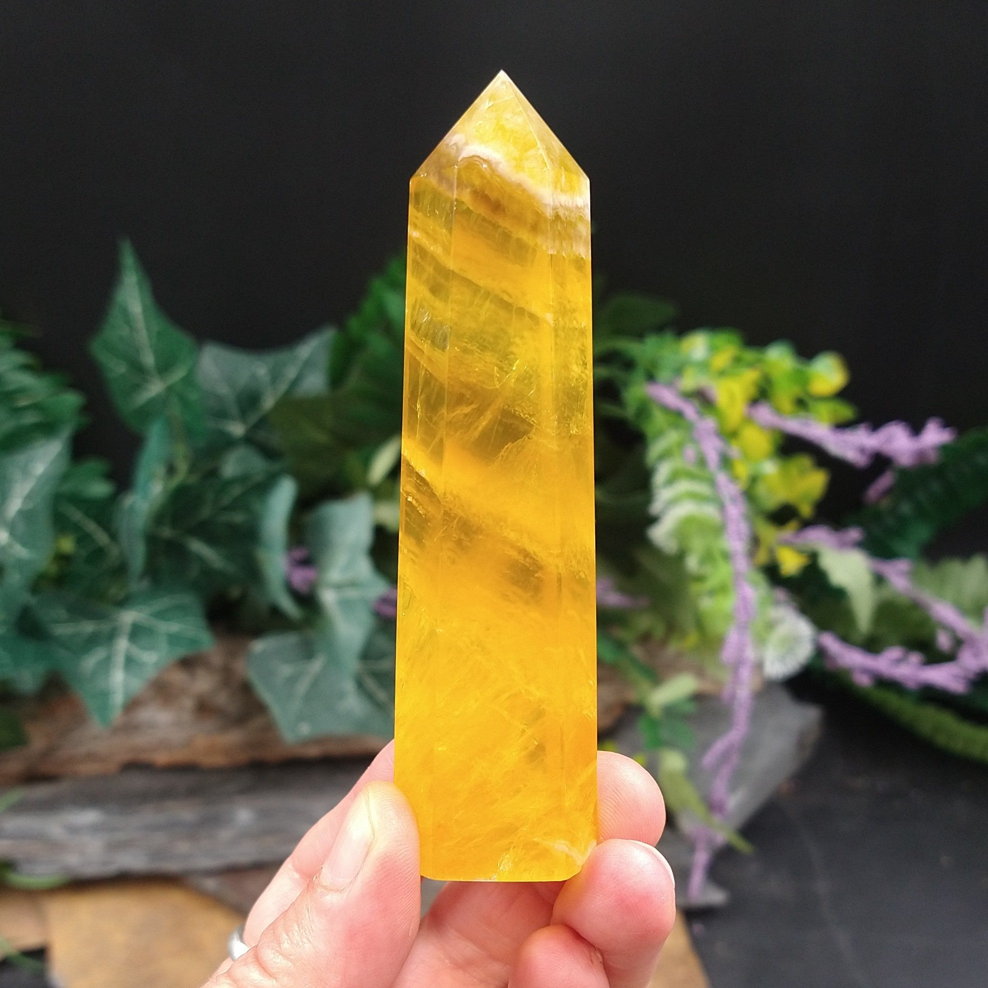 FL-385 Yellow Fluorite Tower