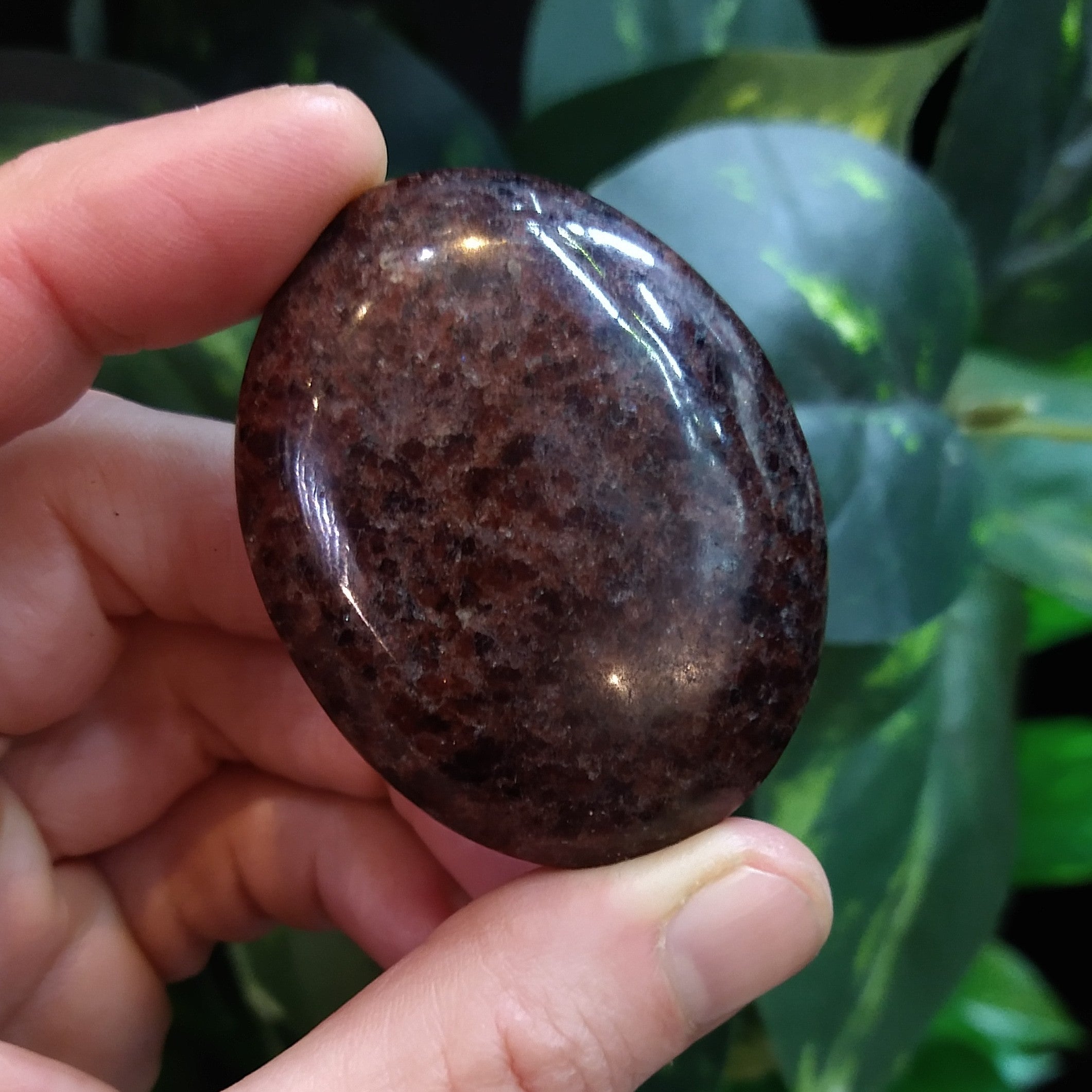 GAR-85 Polished Garnet palm stone