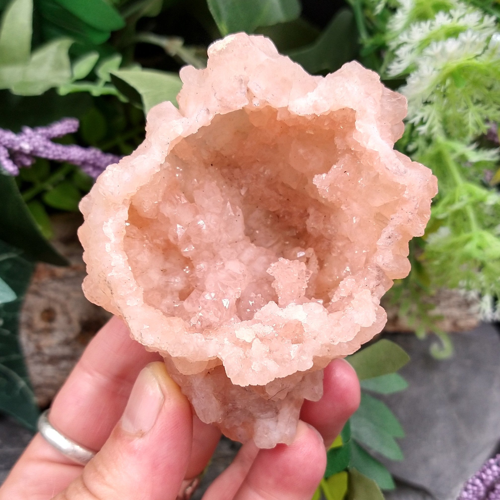 GEO-Q633 Peach Quartz Geode from Mozambique