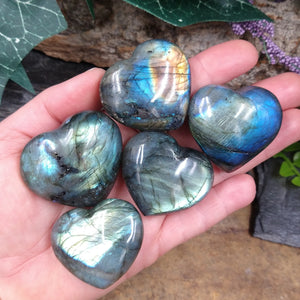 LAB-1190 Polished Labradorite Heart