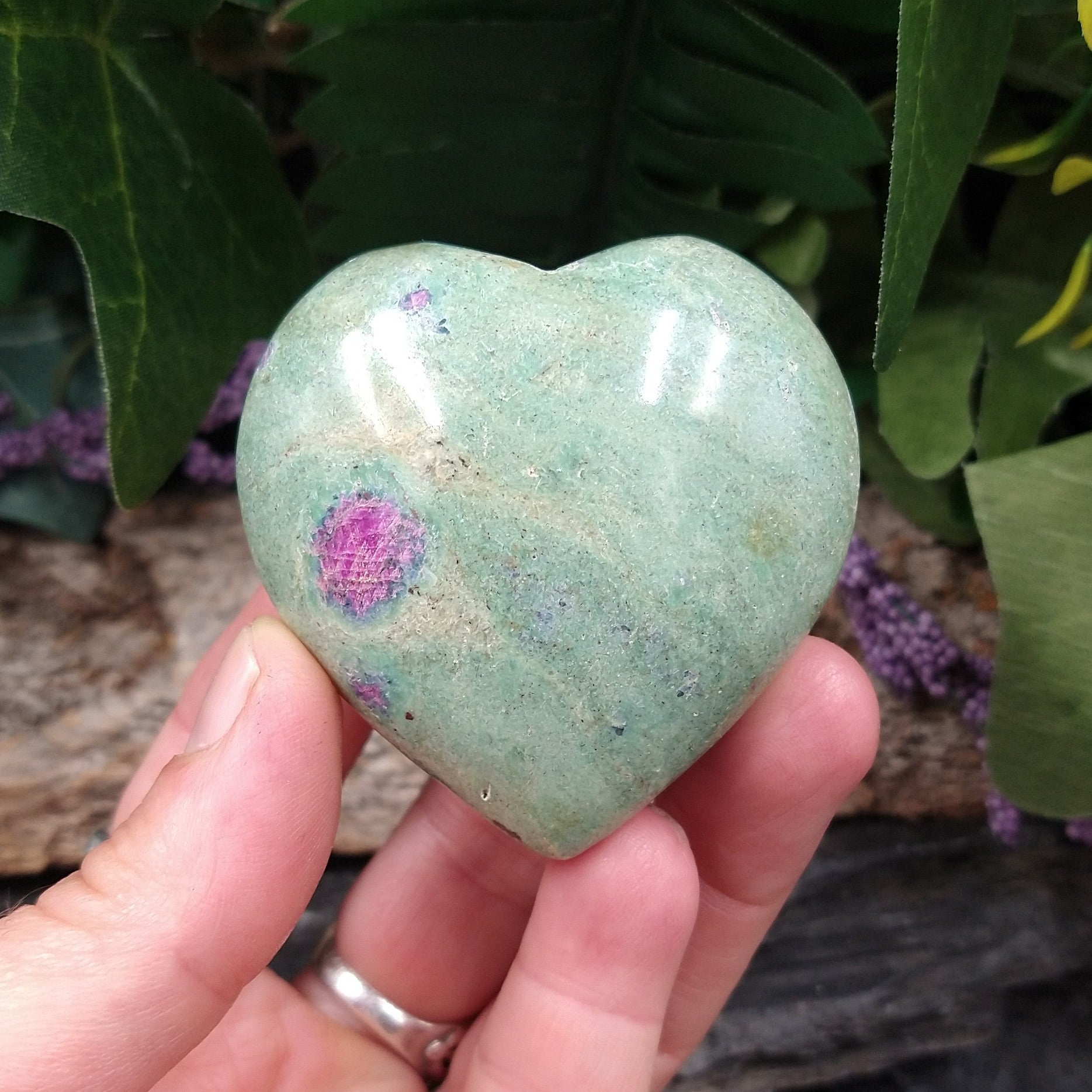 RF-4 Fuchsite Heart with Ruby
