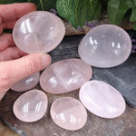 RQ-172E Small Rose Quartz Palm Stone