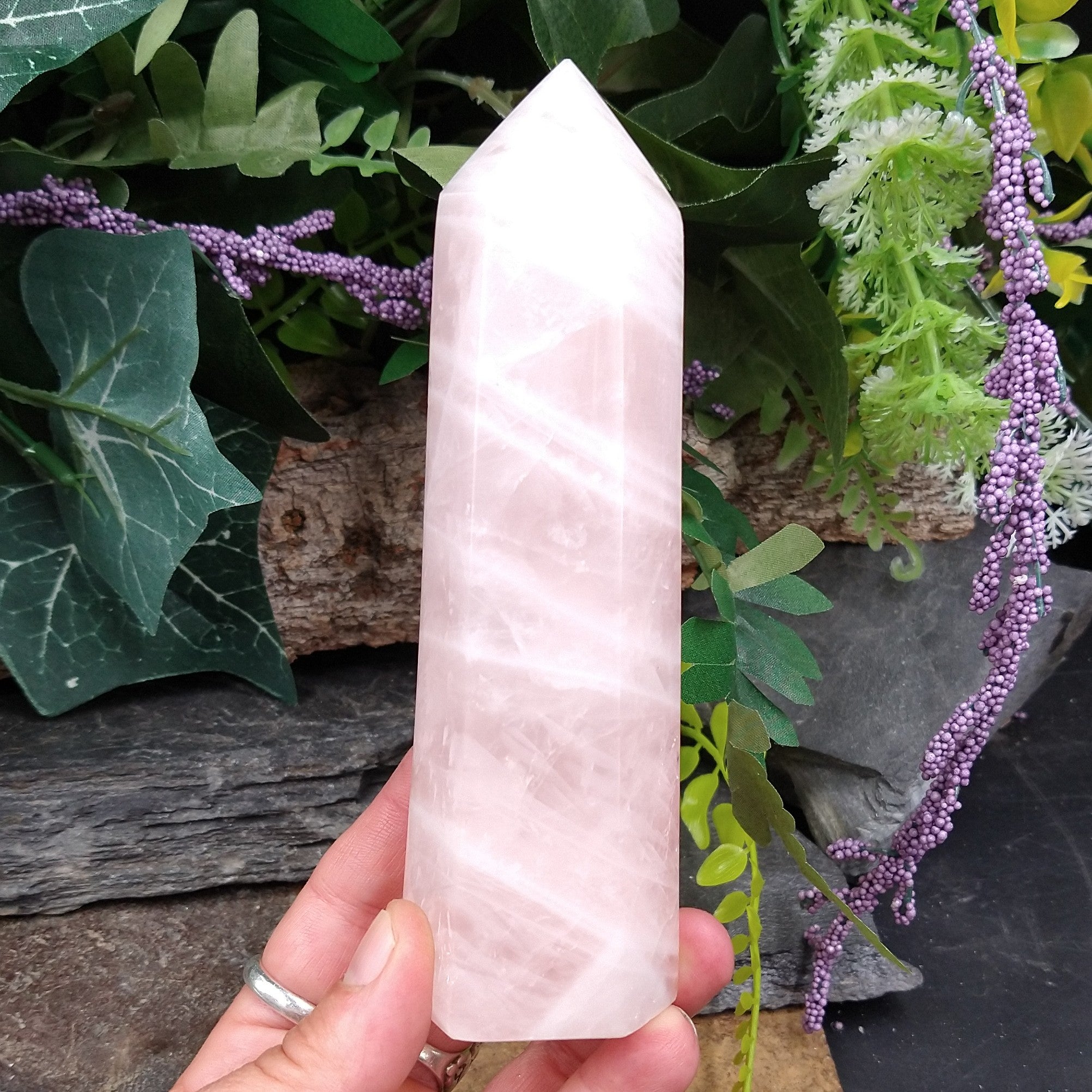 RQ-244 Rose Quartz Cut and Polished Tower