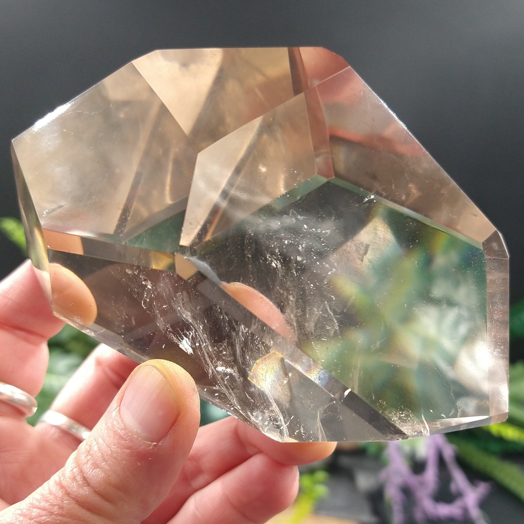 SQ-431 Smoky Quartz Faceted Free-Form