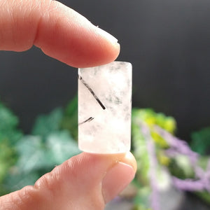 TC-672 Black Tourmaline in Quartz Cabochon