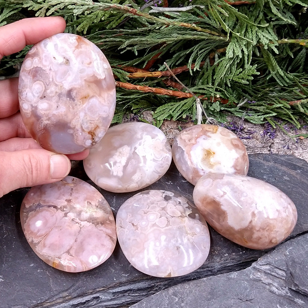 #AG-253A Polished Flower Agate 120-135g