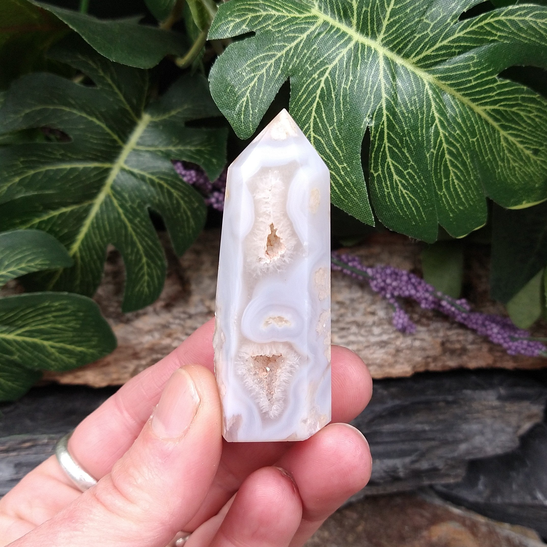 AG-288 Flower Agate Cut and Polished Point