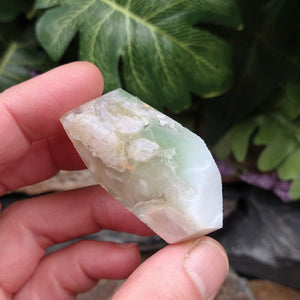 AG-292 Green Flower Agate Cut and Polished Free-Form