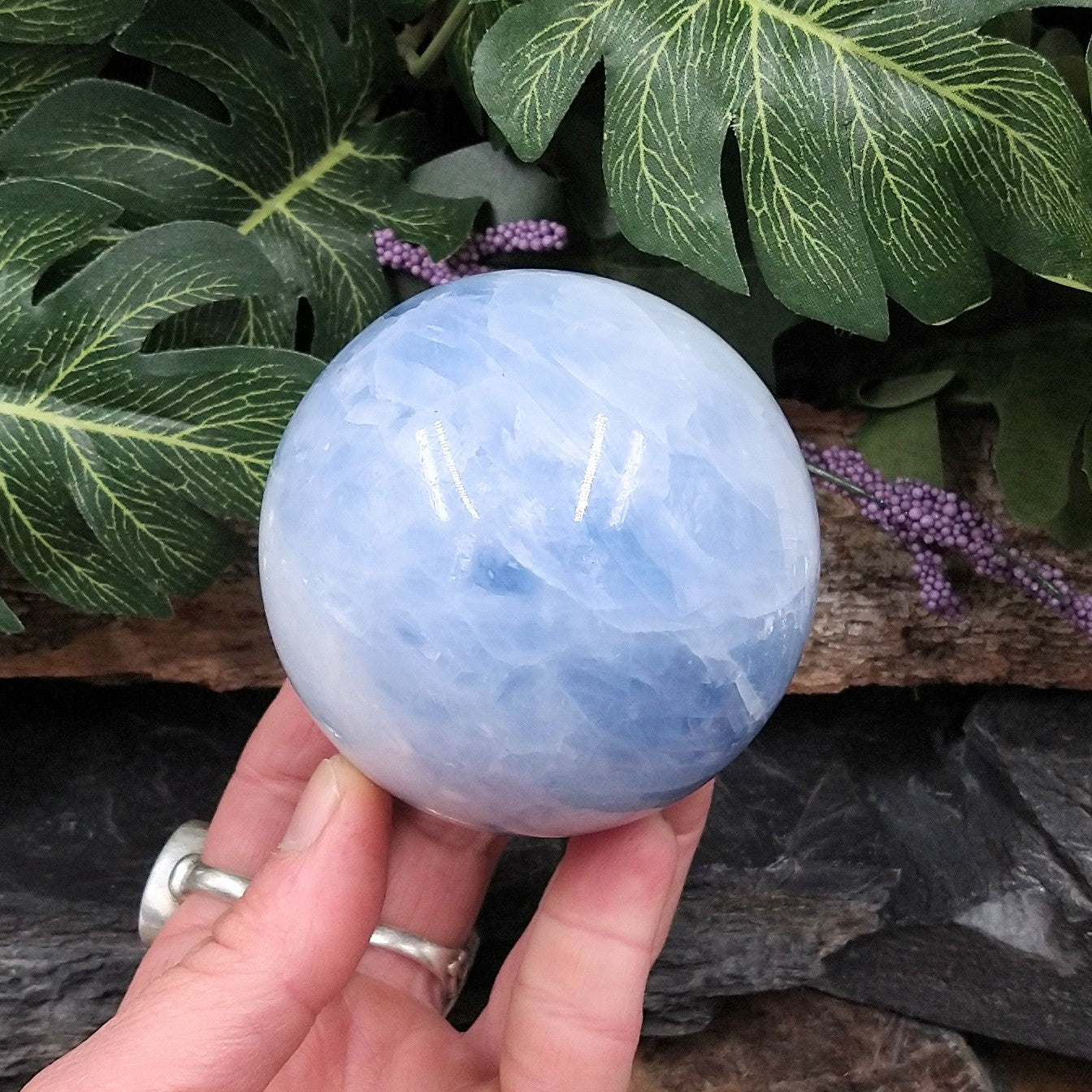 #CAL-219 Blue Calcite Sphere