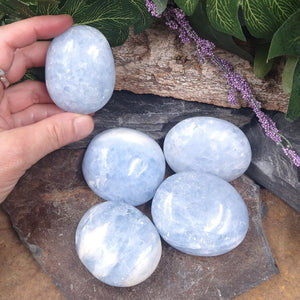 CAL-222 Blue Calcite Palm Stone
