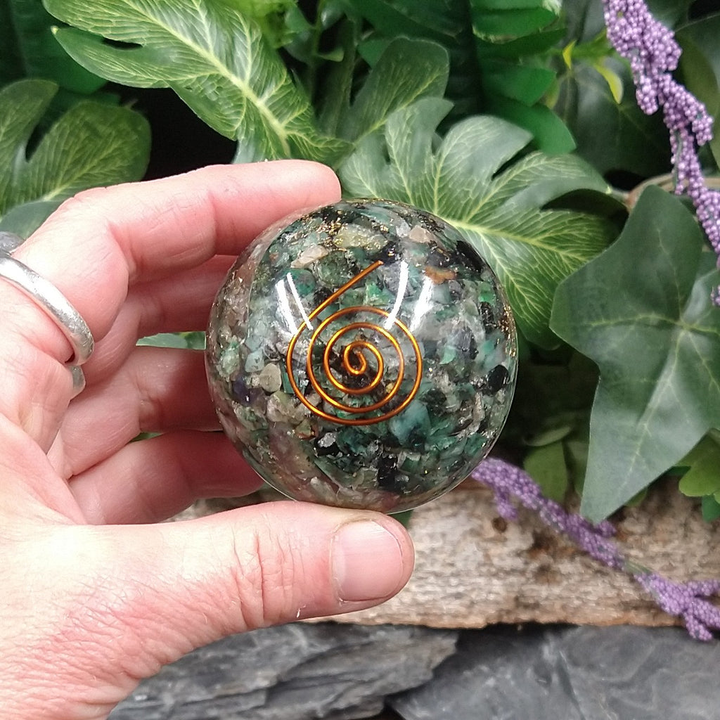 #EM-375 Emerald Orgone Sphere