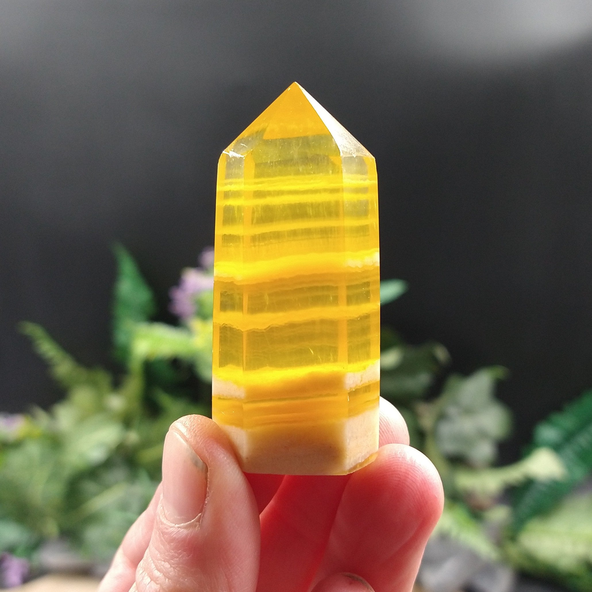 FL-239 Yellow Fluorite Cut and Polished Point