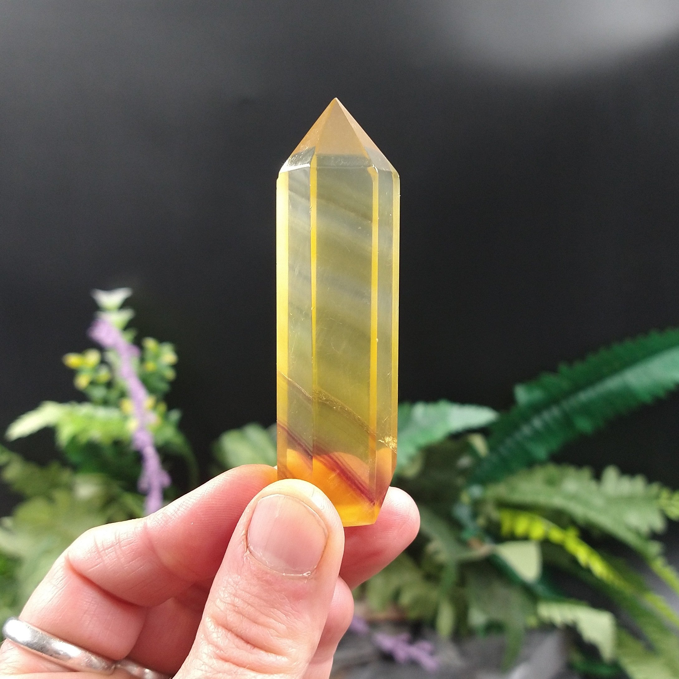 FL-254 Yellow Fluorite Cut and Polished Point