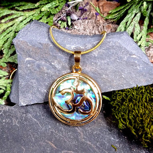 #JW-AB1 Om Pendant with Abalone