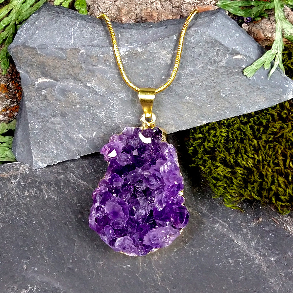 #JW-AM301 Amethyst Cluster Pendant