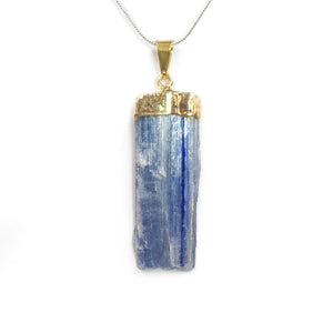 #JW-KY16 Blue Kyanite Pendant, gold