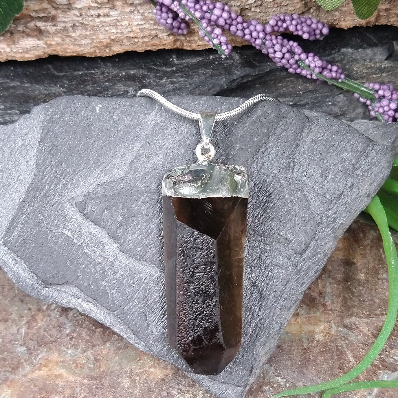 JW-SQ18 Smoky Quartz Crystal Pendant