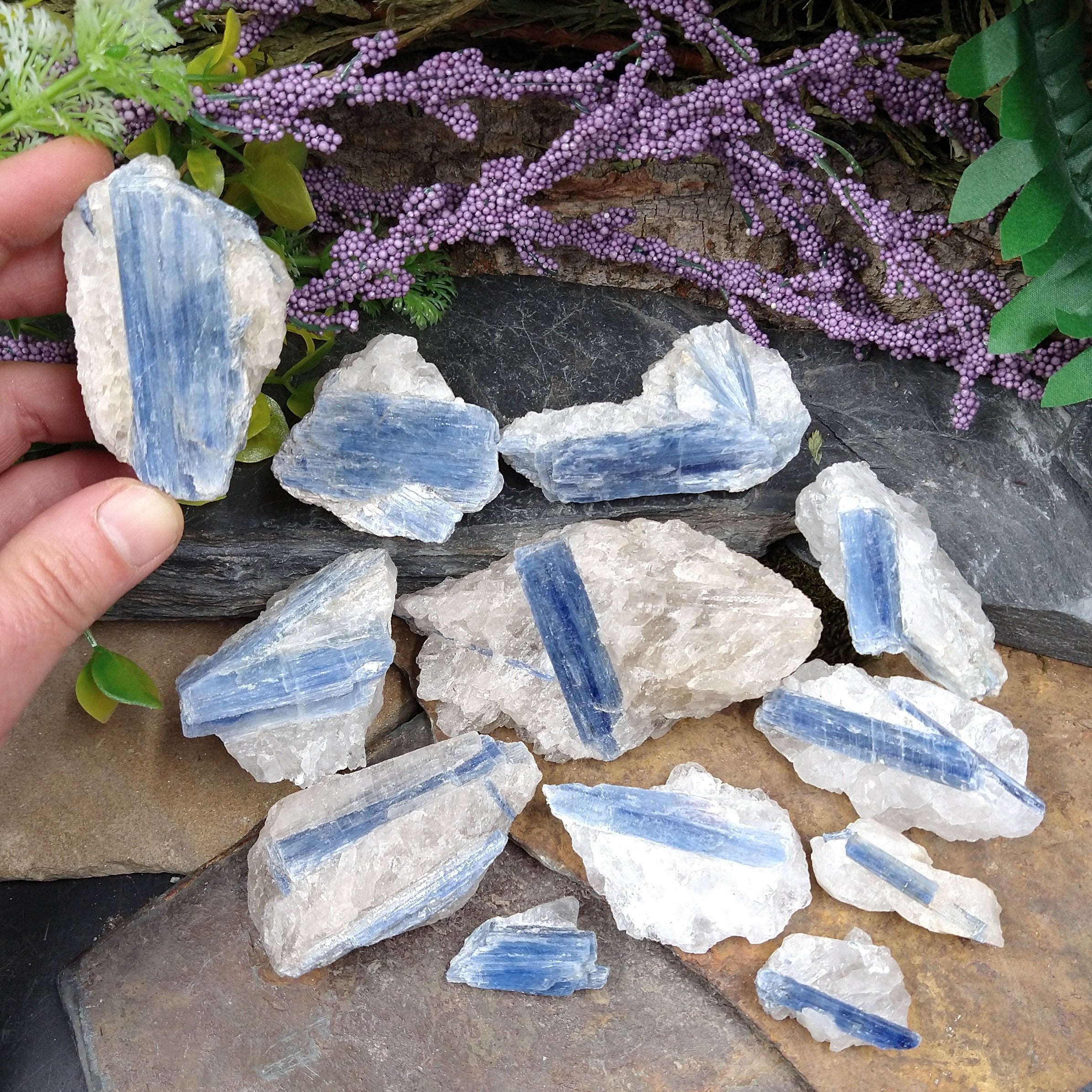 #KY-239E Blue Kyanite and Quartz 31-39gr