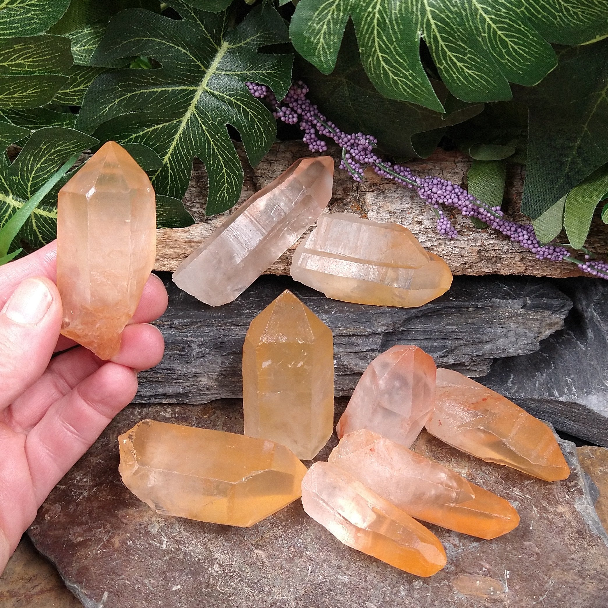 LM-1090A Tangerine and Pink Lemurian Seed Crystals