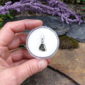 #MO-107 Small Moldavite Pendant set in Sterling Silver
