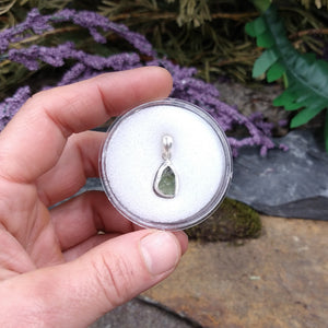 #MO-109 Small Moldavite Pendant set in Sterling Silver