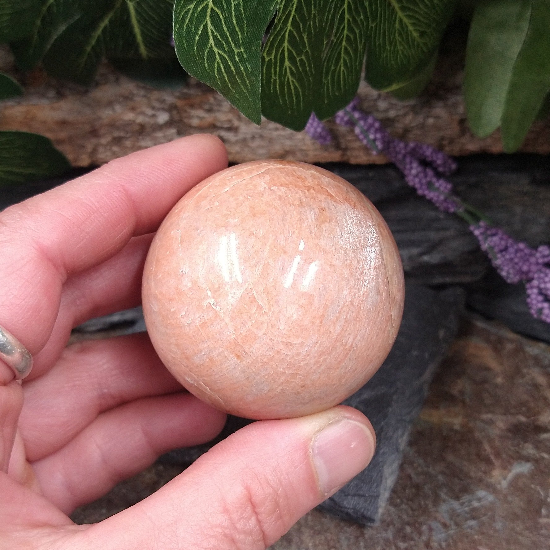 MS-30 Peach Moonstone Sphere