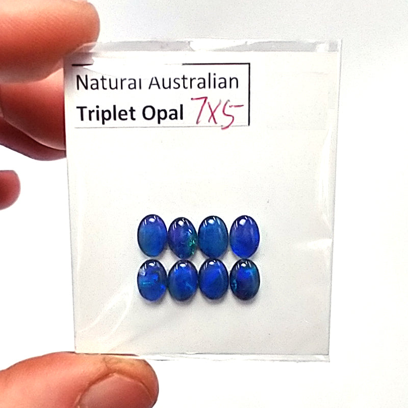 #OP-377 Blue Opal Triplets 2pcs