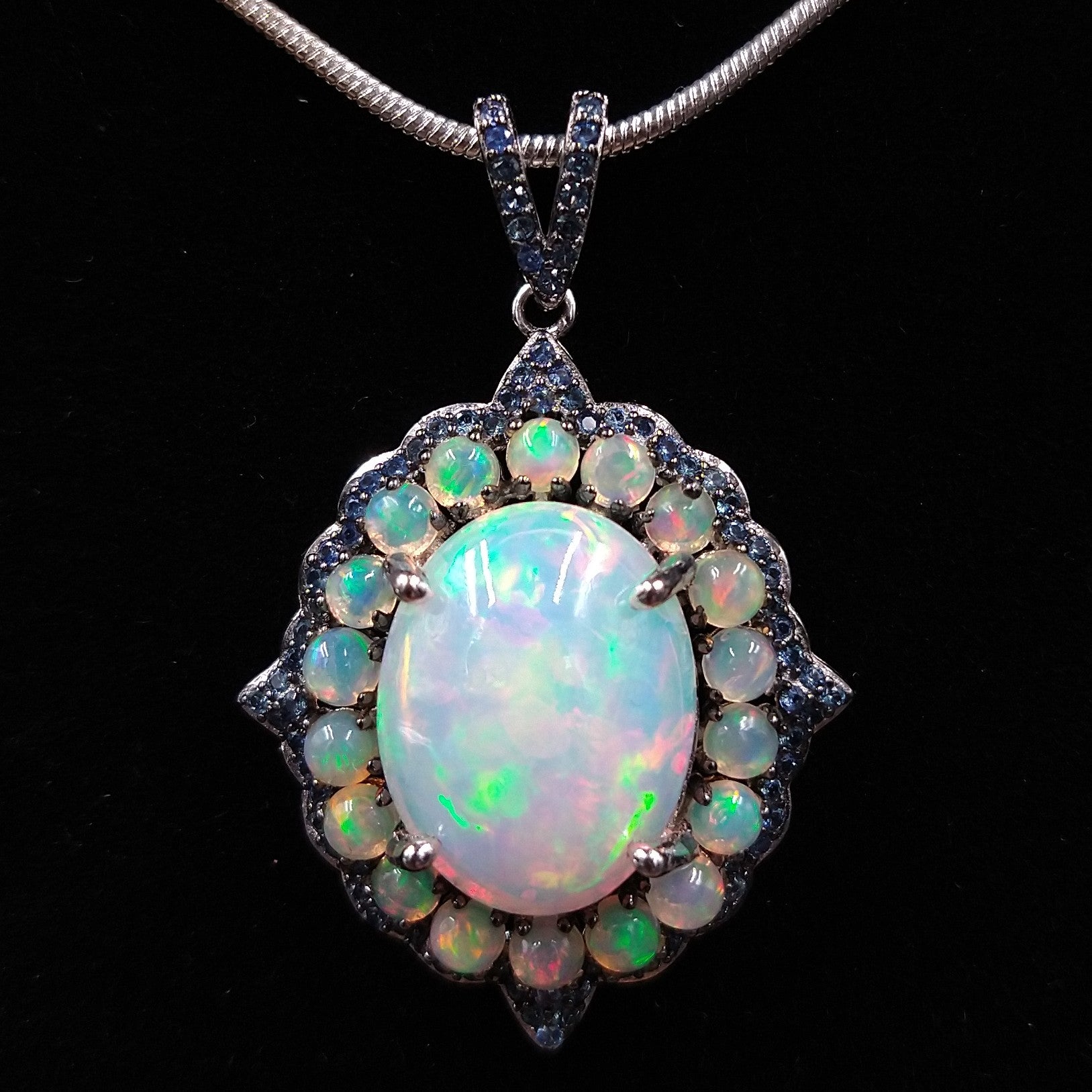 OP-393 Ethiopian Opal and Sterling Silver Pendant