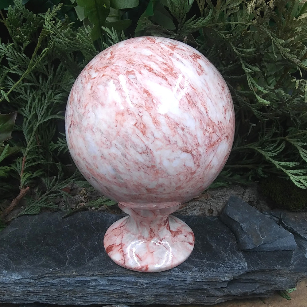 OX-33 Pink Onyx Sphere with stand