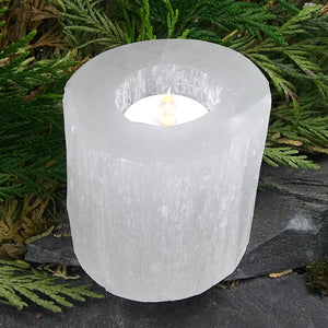 #SEL-96 White Selenite Candle holder