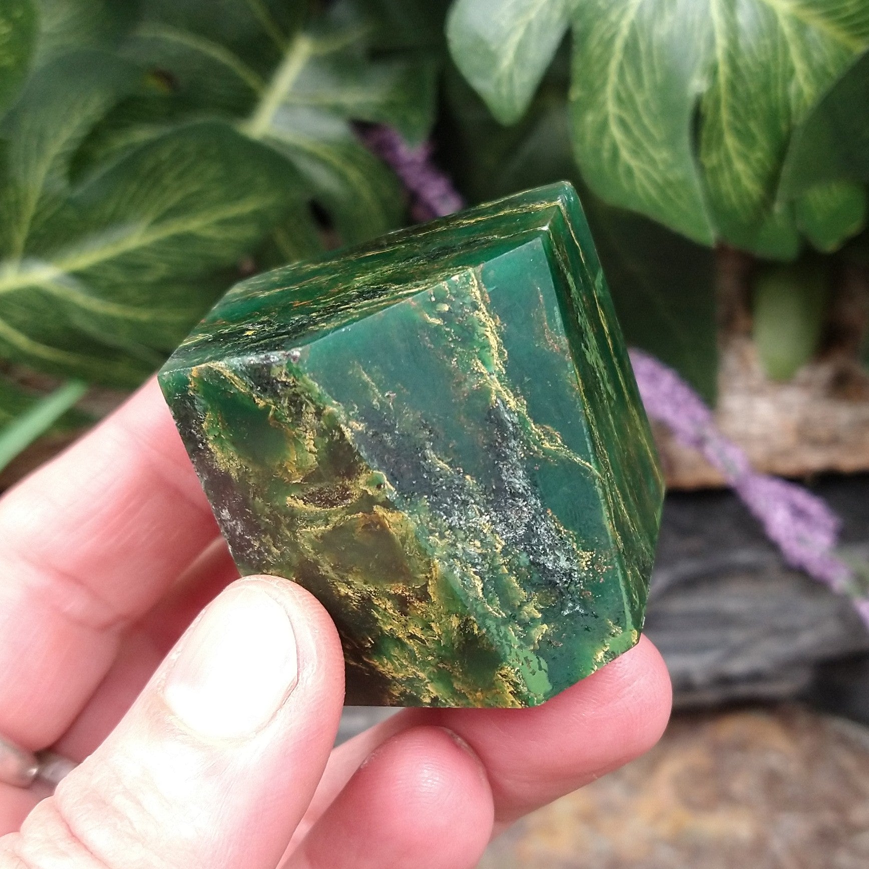 #SERP-58 Free-Form Cut Emerald Serpentine